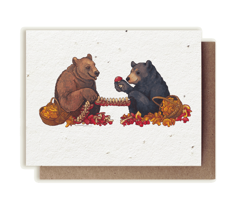 Bears & Mushrooms - Plantable Herb Seed Card