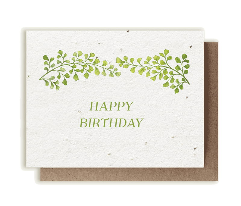 Botanical Happy Birthday - Plantable Herb Seed Card