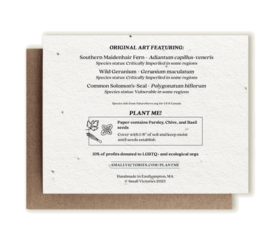 Botanical Thank You - Plantable Herb Seed Card