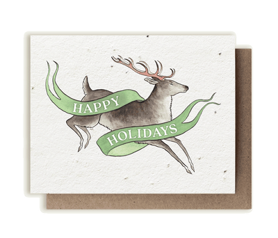 Reindeer Happy Holidays - Plantable Herb Seed Card