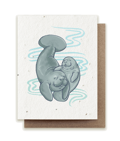Manatee Mother - Plantable Herb Seed Card