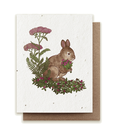 Rabbit Gathering Herbs - Plantable Herb Seed Card