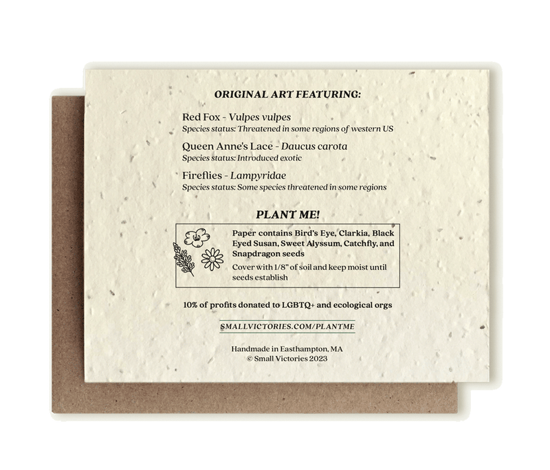 Thinking of You Fox - Plantable Wildflower Seed Card