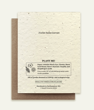 Monogram Alphabet - Plantable Wildflower Seed Card