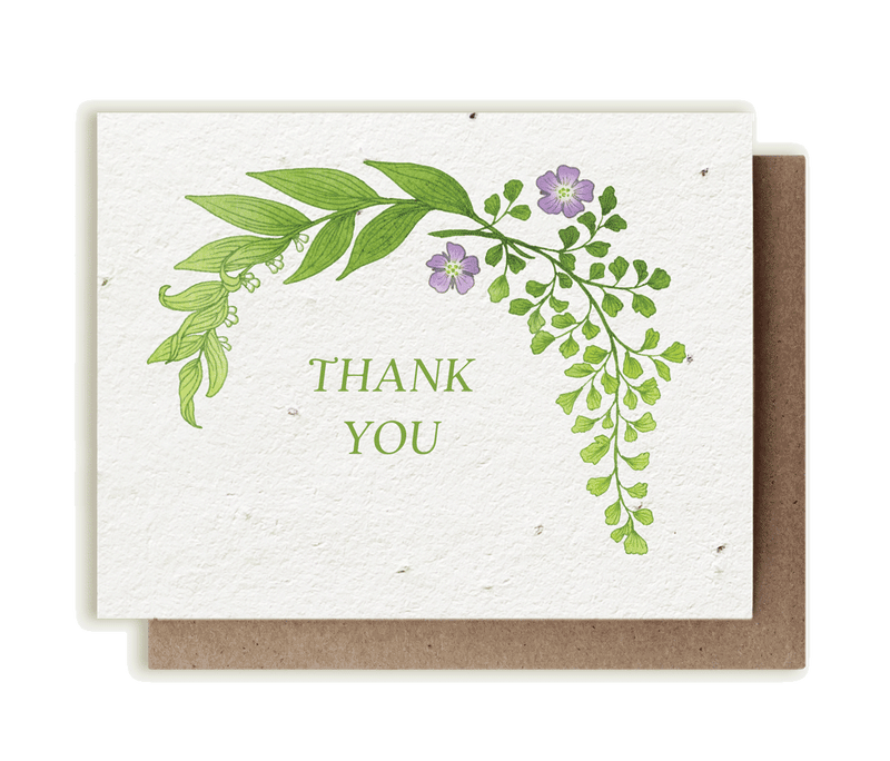 Botanical Thank You Plantable Herb Seed Card