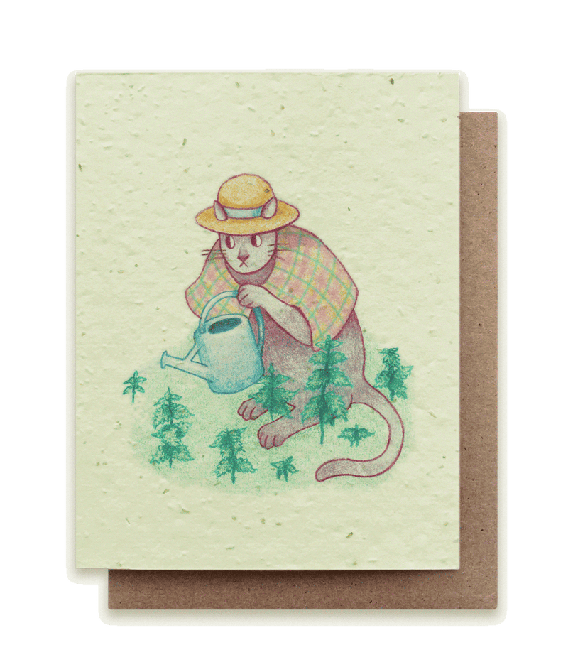 Gardening Cat - Plantable Catnip Seed Card