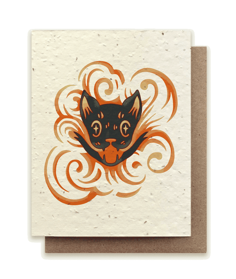 Halloween Black Cat - Plantable Wildflower Seed Card