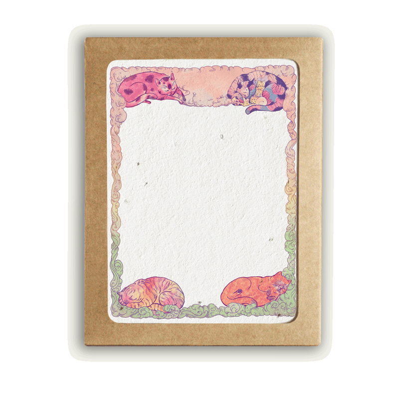 Cozy Cats Flat Notecard Set - Plantable Herb Seed Paper
