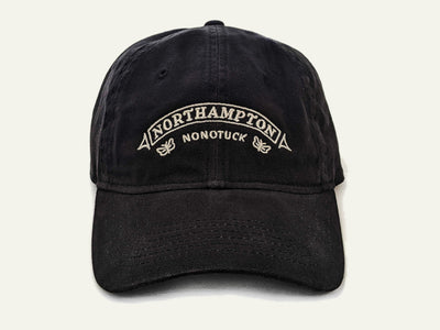 Black cap with 'Northampton Nonotuck' embroidered design by Small Victories