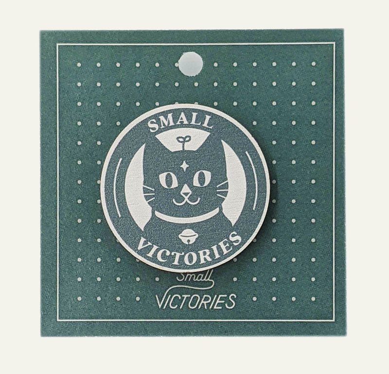 Wood Pin: Small Victories Magical Cat