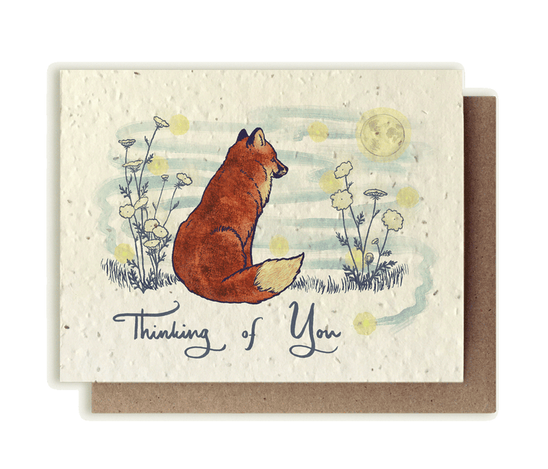 wildflower seed cards Thinking of You Fox - Plantable Wildflower Seed Card