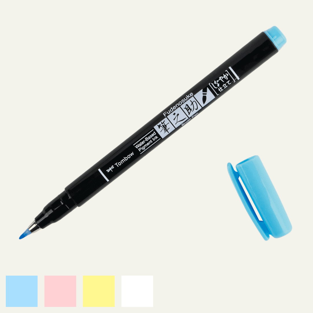 Tombow Fudenosuke Lot De 5 Stylos Pinceaux Souples - Calligraphie Lettrage Et Dessin