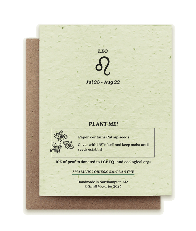 Cat Zodiac: Leo - Plantable Catnip Seed Card
