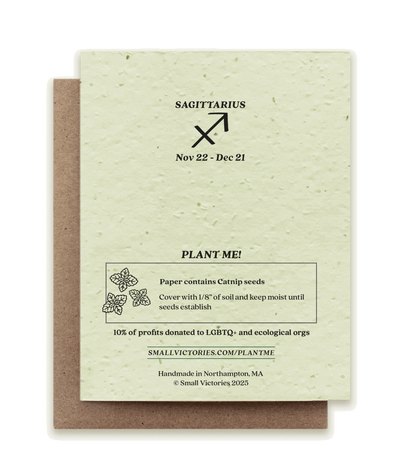 Cat Zodiac: Sagittarius - Plantable Catnip Seed Card