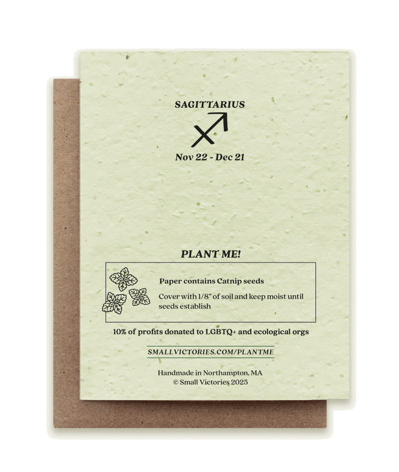 Cat Zodiac: Sagittarius - Plantable Catnip Seed Card