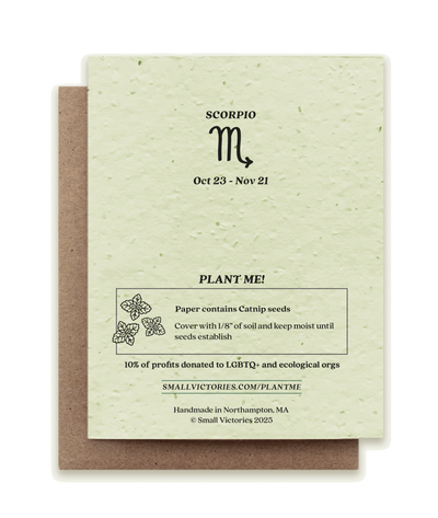 Cat Zodiac: Scorpio - Plantable Catnip Seed Card