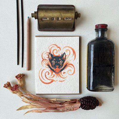 Halloween Black Cat - Plantable Wildflower Seed Card