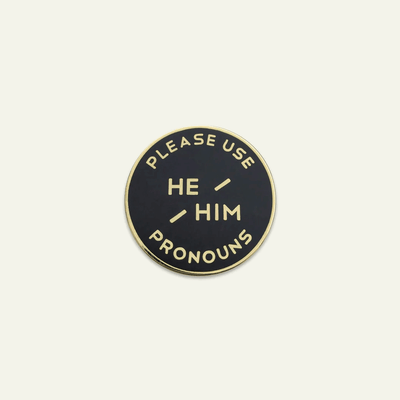 Second Quality Classic Enamel Pronoun Pin